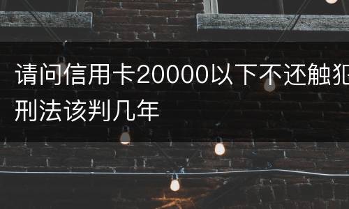 请问信用卡20000以下不还触犯刑法该判几年