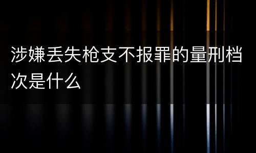 涉嫌丢失枪支不报罪的量刑档次是什么