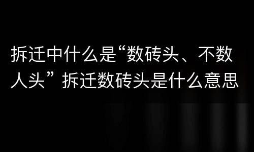 拆迁中什么是“数砖头、不数人头” 拆迁数砖头是什么意思
