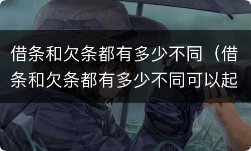 借条和欠条都有多少不同（借条和欠条都有多少不同可以起诉）