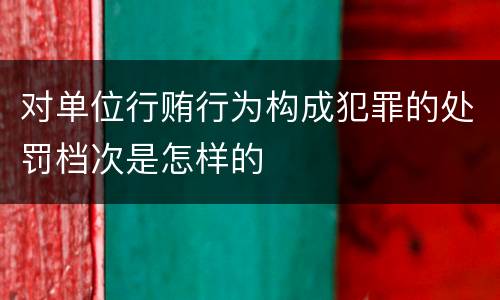 对单位行贿行为构成犯罪的处罚档次是怎样的