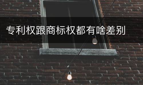 专利权跟商标权都有啥差别