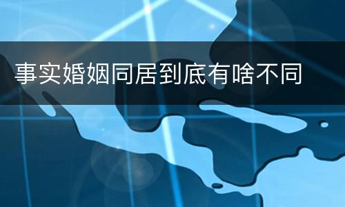 事实婚姻同居到底有啥不同