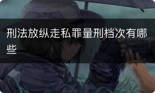 刑法放纵走私罪量刑档次有哪些
