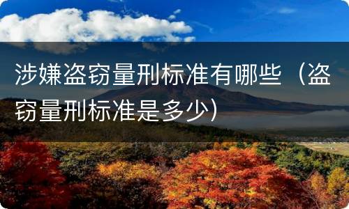 涉嫌盗窃量刑标准有哪些（盗窃量刑标准是多少）