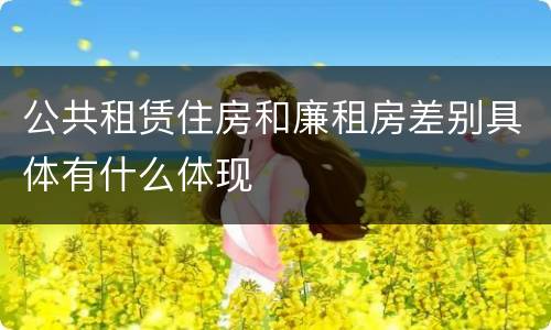 公共租赁住房和廉租房差别具体有什么体现