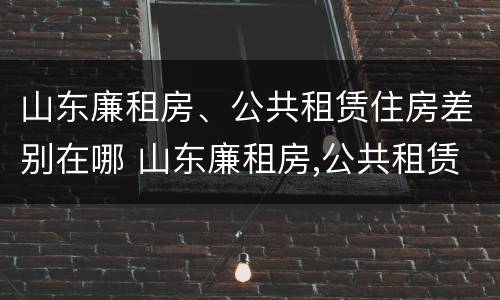 山东廉租房、公共租赁住房差别在哪 山东廉租房,公共租赁住房差别在哪儿