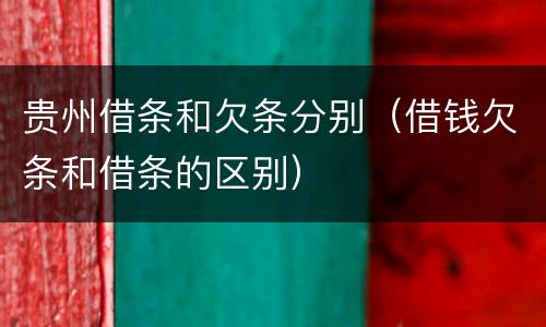 贵州借条和欠条分别（借钱欠条和借条的区别）