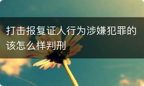打击报复证人行为涉嫌犯罪的该怎么样判刑