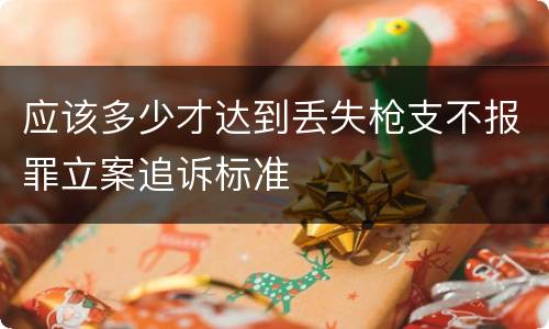应该多少才达到丢失枪支不报罪立案追诉标准