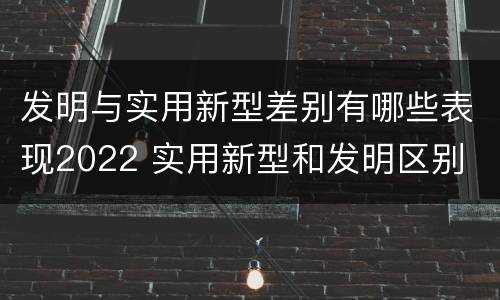 发明与实用新型差别有哪些表现2022 实用新型和发明区别