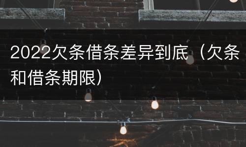2022欠条借条差异到底（欠条和借条期限）
