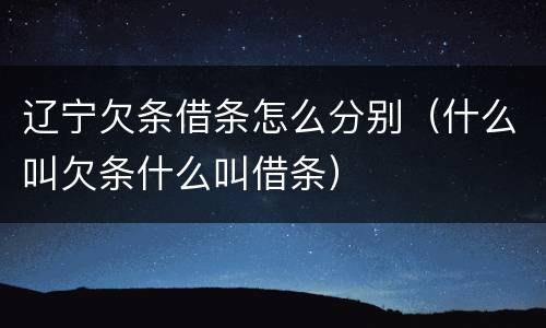 辽宁欠条借条怎么分别（什么叫欠条什么叫借条）