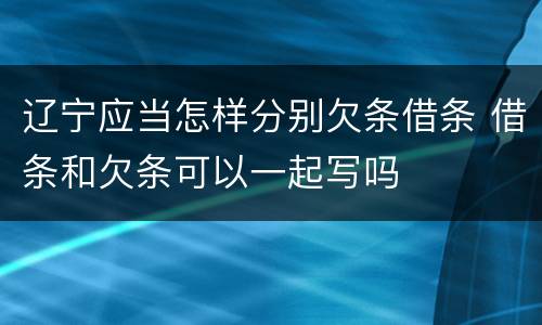 辽宁应当怎样分别欠条借条 借条和欠条可以一起写吗