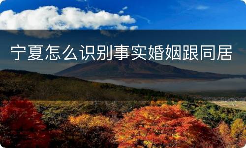 宁夏怎么识别事实婚姻跟同居