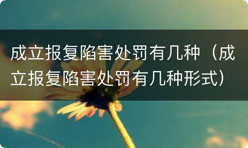 成立报复陷害处罚有几种（成立报复陷害处罚有几种形式）