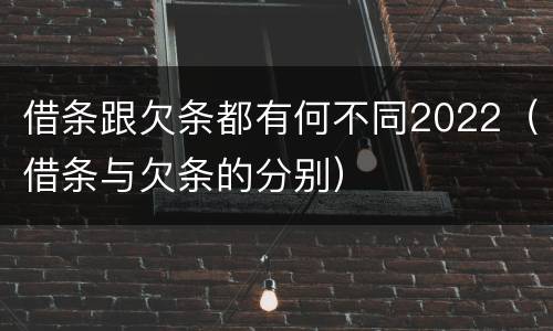 借条跟欠条都有何不同2022（借条与欠条的分别）