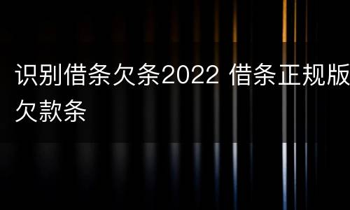 识别借条欠条2022 借条正规版欠款条