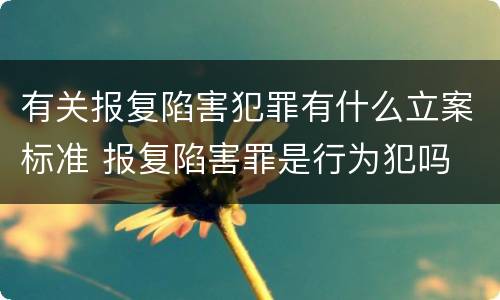 有关报复陷害犯罪有什么立案标准 报复陷害罪是行为犯吗