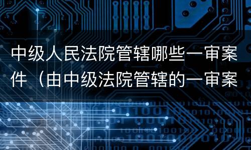 中级人民法院管辖哪些一审案件（由中级法院管辖的一审案件）