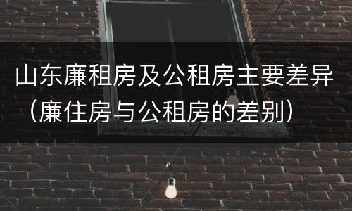 山东廉租房及公租房主要差异（廉住房与公租房的差别）