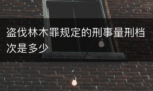 盗伐林木罪规定的刑事量刑档次是多少