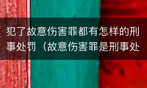 犯了故意伤害罪都有怎样的刑事处罚（故意伤害罪是刑事处罚吗）