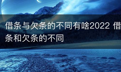 借条与欠条的不同有啥2022 借条和欠条的不同