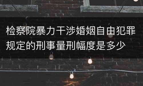 检察院暴力干涉婚姻自由犯罪规定的刑事量刑幅度是多少