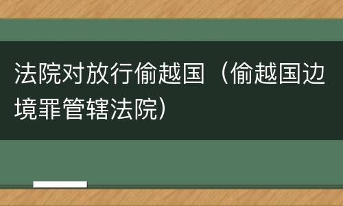 法院对放行偷越国（偷越国边境罪管辖法院）