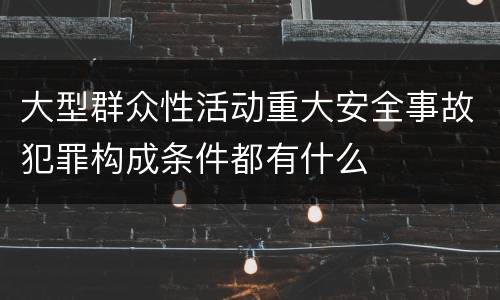 大型群众性活动重大安全事故犯罪构成条件都有什么