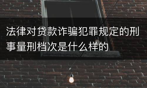 法律对贷款诈骗犯罪规定的刑事量刑档次是什么样的