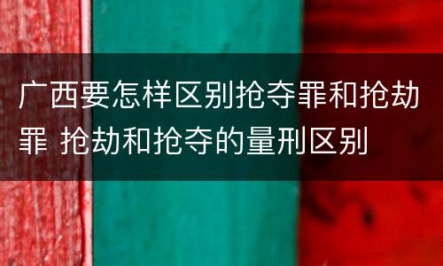 广西要怎样区别抢夺罪和抢劫罪 抢劫和抢夺的量刑区别