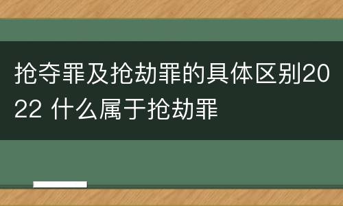 抢夺罪及抢劫罪的具体区别2022 什么属于抢劫罪