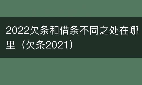 2022欠条和借条不同之处在哪里（欠条2021）
