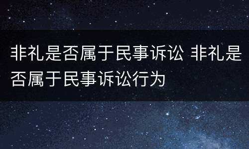 非礼是否属于民事诉讼 非礼是否属于民事诉讼行为