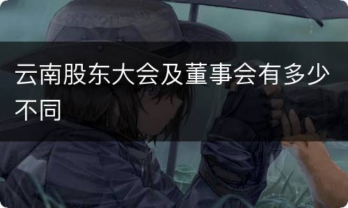 云南股东大会及董事会有多少不同