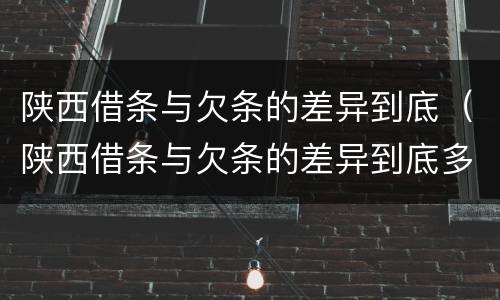 陕西借条与欠条的差异到底（陕西借条与欠条的差异到底多大）