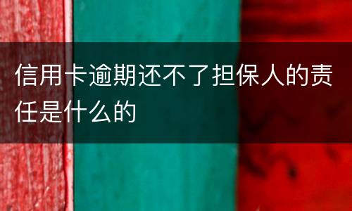 信用卡逾期还不了担保人的责任是什么的