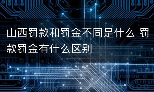山西罚款和罚金不同是什么 罚款罚金有什么区别