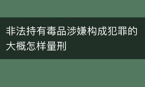 非法持有毒品涉嫌构成犯罪的大概怎样量刑