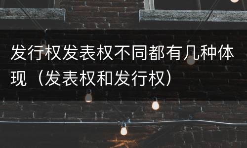 发行权发表权不同都有几种体现（发表权和发行权）
