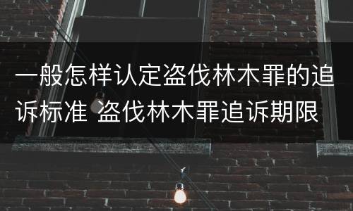 一般怎样认定盗伐林木罪的追诉标准 盗伐林木罪追诉期限