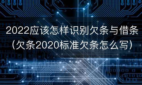 2022应该怎样识别欠条与借条（欠条2020标准欠条怎么写）