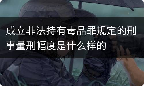 成立非法持有毒品罪规定的刑事量刑幅度是什么样的