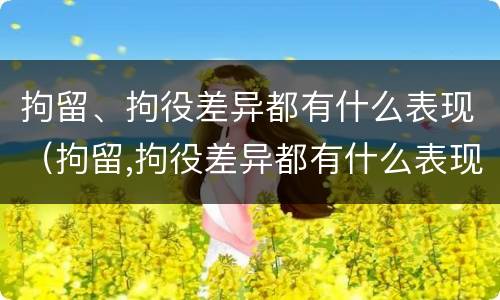 拘留、拘役差异都有什么表现（拘留,拘役差异都有什么表现呢）