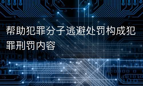 帮助犯罪分子逃避处罚构成犯罪刑罚内容