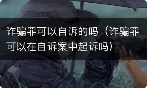 诈骗罪可以自诉的吗（诈骗罪可以在自诉案中起诉吗）