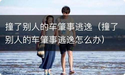 撞了别人的车肇事逃逸（撞了别人的车肇事逃逸怎么办）