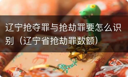 辽宁抢夺罪与抢劫罪要怎么识别（辽宁省抢劫罪数额）